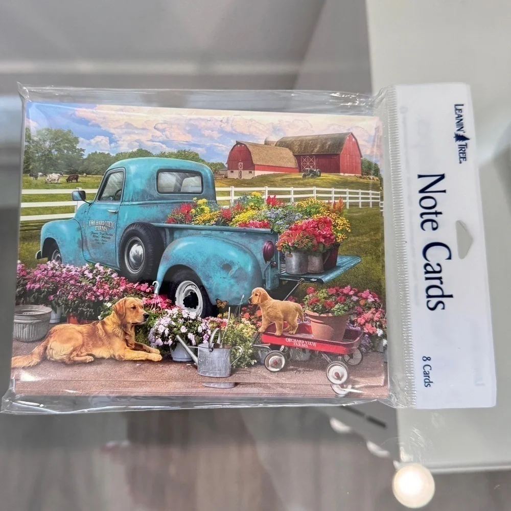 Leanin' Tree Truck Dog Print 8 Note Cards with Envelopes